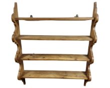 A pine plate rack.