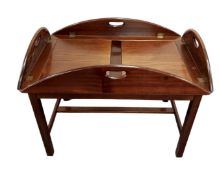 A mahogany butler's tray on stand