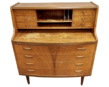 A Scandinavian walnut bureau.