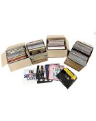 Four boxes containing a large quantity of vinyl LPs including Blondie, The Shadows, Classical etc.
