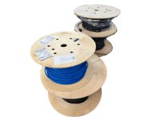 Five rolls of fibre optic cable