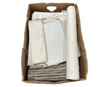 A box containing an interesting collection of 19th century legal and financial documents relating