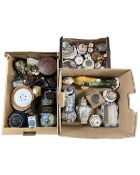 Three boxes containing 20th century Oriental export wares including tea china, vases,