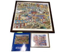 A signed colour print after Joe Scarborough together with a further print and a Joe Scarborough