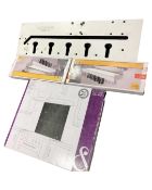 A worktop joinery template together with a boxed Cooke and Lewis glass kitchen splash back and two