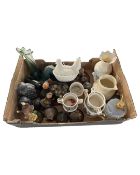 A box containing assorted ceramics, animal figures including Border Fine Arts,