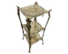 A cast brass three height pan stand.