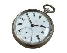 A silver pocket watch.