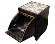 A Victorian carved oak coal receiver.