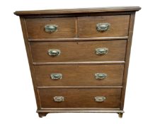 An Edwardian five drawer chest,
