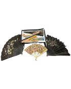 A collection of antique and later fans.