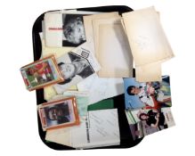 A tray containing Match World Cup Wonders cards, Football ticket stubs,