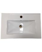 A ceramic sink insert, boxed.