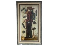 C. Wilton : French street musician, oil on canvas, 31cm by 63cm.