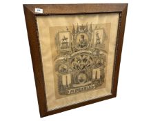 A Continental monochrome print depicting Frederick VII, 53cm by 63cm.