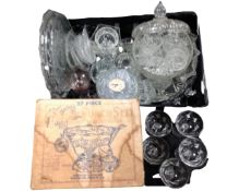 An Anchor Hocking punch bowl set in original box together with a crate containing a quantity of