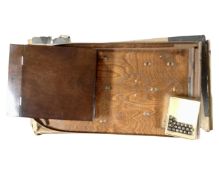 A Corinthian Masterboard Bagatelle in original box together with a miniature Clerk's desk