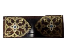 A Victorian rosewood Gothic book slide.