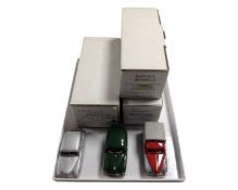 Three Kenna models 1/43 hand built die cast cars including Standard Vanguard Phase 1,