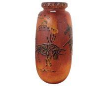 A 1970s West German vase depicting cowboys.