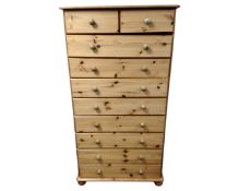 A contemporary ten drawer chest