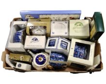 A box containing a quantity of boxed and unboxed Ringtons china, Country Garden place mats,