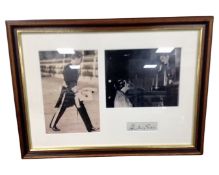 An autograph from Prime Minister Anthony Eden together with two monochrome photographs,