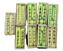 A tray containing nine vintage boxed Subbuteo teams including Newcastle United,