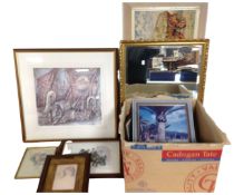 A quantity of pictures and prints to include Burton signed print 'Durham Miners',