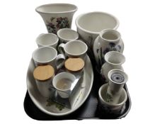 A tray containing 14 pieces of Portmeirion Botanic Gardens china.
