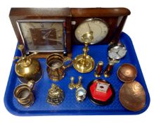 A 20th century oak cased Smiths mantel clock together with a further Smiths Sectronic battery