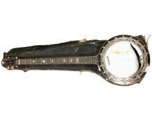 A five string banjo a/f CONDITION REPORT: Needs new vellum.