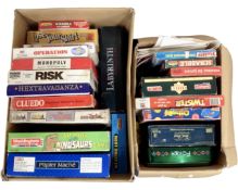 Two boxes of assorted board games