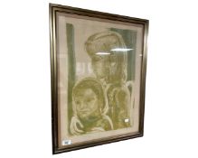 After Paul Ho'm : Mother with Child, colour print, 43cm by 59cm.