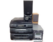 A Samsung HiFi with speakers together with a Panasonic Mash mini HiFi with speakers.