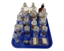 A tray containing assorted chemist's bottles.