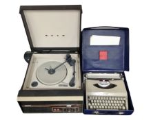 A mid-20th century Bush tabletop electric record player together with an Antares Capri manual