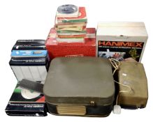 Assorted vintage projectors by Hanimex, Aldis and Eumig together with a Philips reel to reel player,