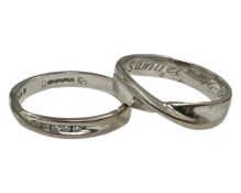 An 18ct white gold twist engagement ring size J 1/2,