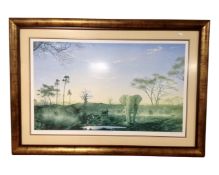 A signed limited edition print after Christopher Bonar, Tangerine Sundown, #68 of 100,