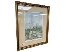 After Atherley Simpson : Durham Cathedral, limited edition colour print, signed in pencil,
