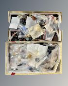 Two boxes containing a quantity of vintage and later buttons