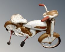 A mid-20th century Mobo tin plate tricycle.