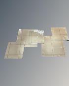 A contemporary sectional all glass mirror (Af) CONDITION REPORT: Small damaged edge.