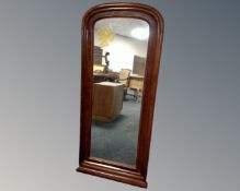 A 19th century mahogany hall mirror 138 cm x 59 cm