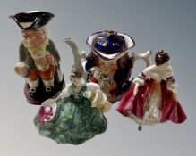 A tray containing a Royal Doulton Toby jug, Happy John,