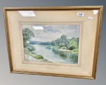 Henry John Sylvester Stannard RBA (1870-1951), the River at Bywell, watercolour,