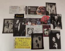 A collection of concert tickets (some with full stubs) for Michael Jackson, Rod Stewart,