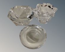 Three pieces of Swedish glass.