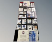A box containing six albums of First Day Covers.